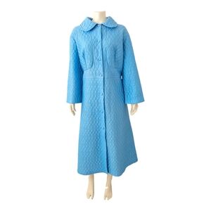 Vintage Volup 70's Blue Quilted Maxi Robe w/Pockets